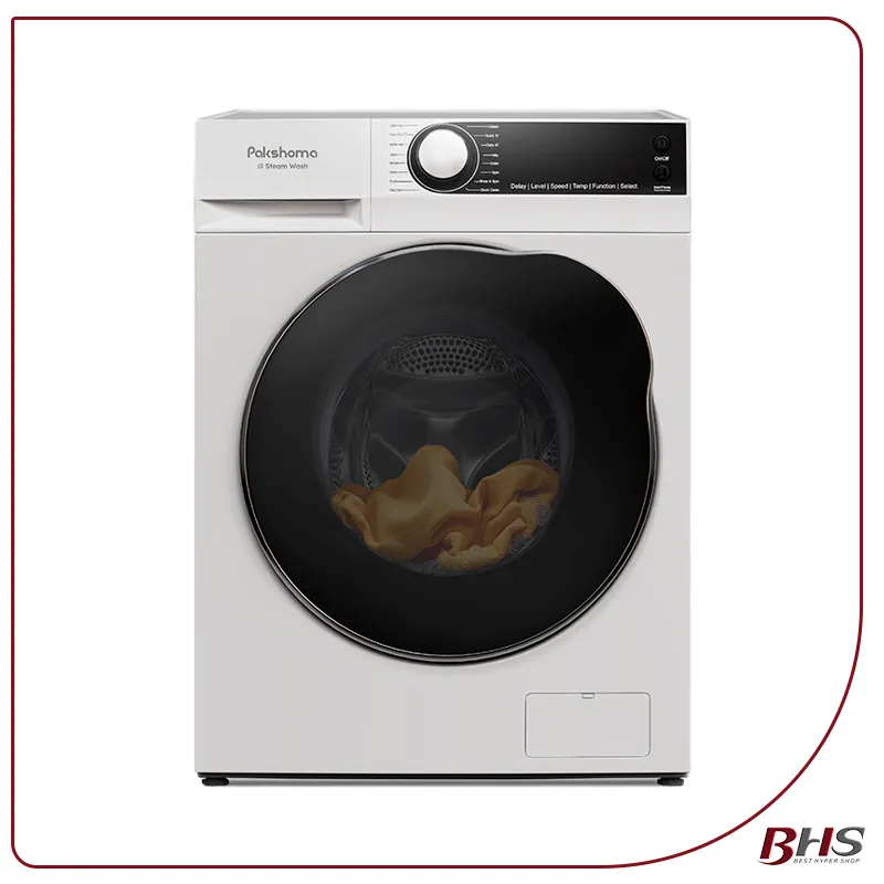 ماشین لباسشویی 9 کیلویی تمام اتوماتیک سفید پاکشوما 